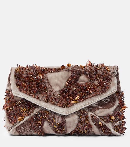 Envelope embellished velvet clutch - Dries Van Noten - Modalova