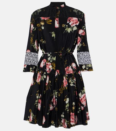 Floral silk crÃªpe de chine minidress - Erdem - Modalova