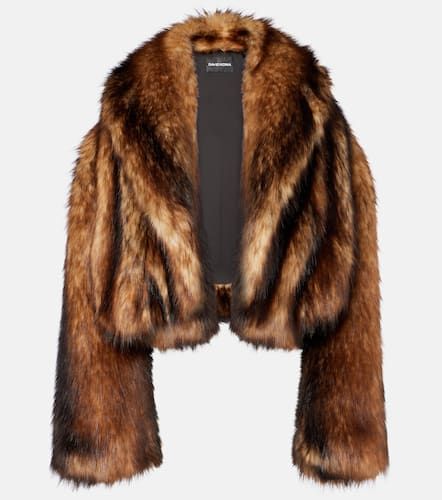 Cappotto cropped oversize in pelliccia sintetica - David Koma - Modalova