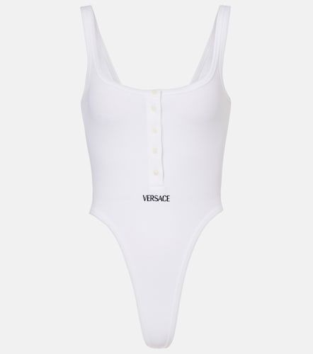 Versace Logo ribbed-knit body suit - Versace - Modalova