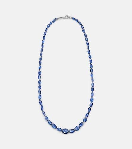 Kt white gold beaded necklace with kyanite and diamonds - Ileana Makri - Modalova