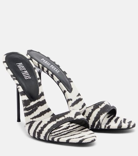 Lidia zebra-print canvas mules - Paris Texas - Modalova