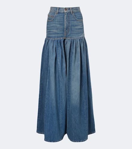 Chloé Falda larga de denim plisada - Chloe - Modalova