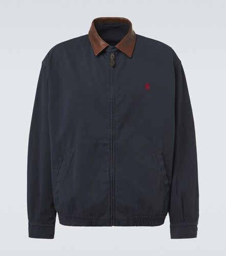 Leather-trimmed cotton canvas blouson jacket - Prada - Modalova
