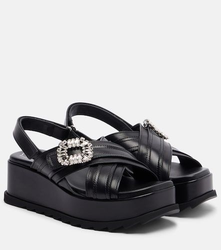 Strass Buckle leather platform sandals - Roger Vivier - Modalova