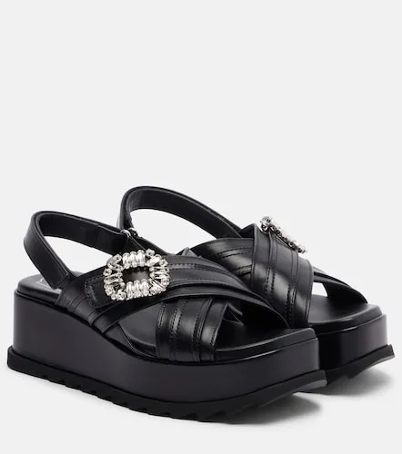 Strass Buckle leather platform sandals - Roger Vivier - Modalova