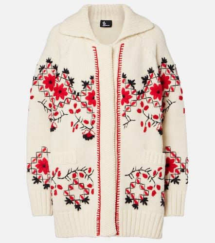 Embroidered wool-blend cardigan - Moncler Grenoble - Modalova