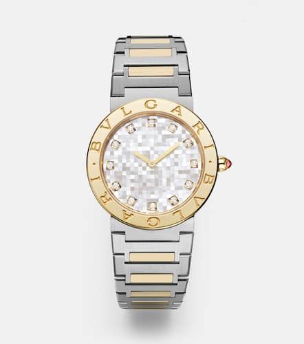 Orologio in oro 18kt e acciaio con diamanti - Bvlgari - Modalova
