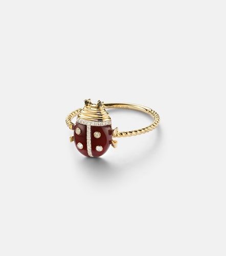 Coccinelle Mini 9kt gold ring with gemstones - Yvonne Leon - Modalova