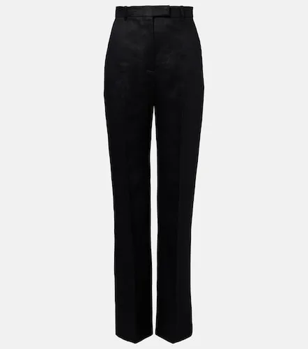 Pantalones flared de lana de tiro alto - McQueen - Modalova