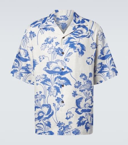 Camisa bowling de lino floral - Commas - Modalova