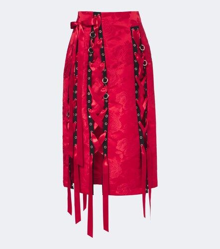 Falda midi de brocado floral con lazo - Simone Rocha - Modalova