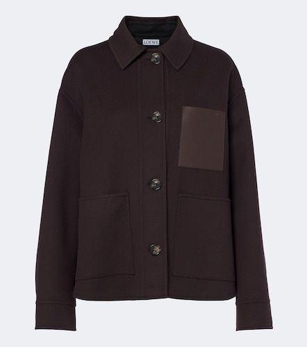 Leather-trimmed wool and cashmere jacket - Loewe - Modalova
