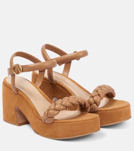 Leather and suede platform sandals - Gianvito Rossi - Modalova