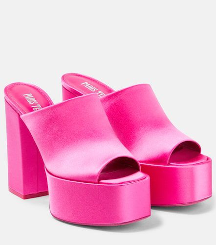 Sasha satin platform mules - Paris Texas - Modalova