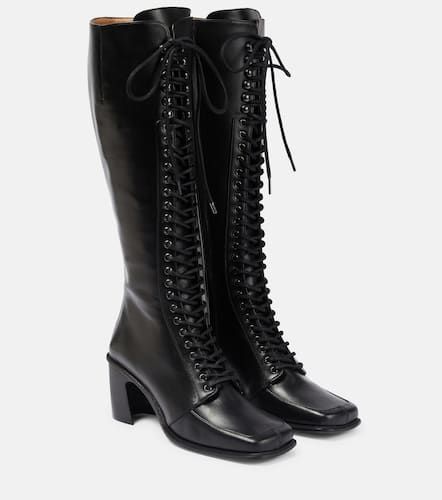 Lace-up leather knee-high boots - Marine Serre - Modalova