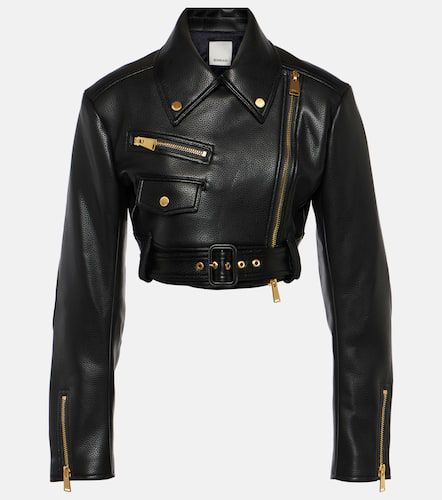 Cropped leather biker jacket - Simkhai - Modalova