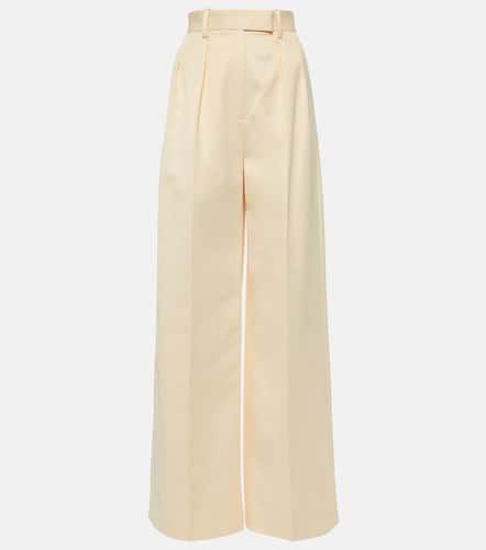 Teyana pleated satin wide-leg pants - Khaite - Modalova