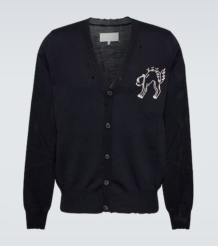 Embroidered wool cardigan - Maison Margiela - Modalova