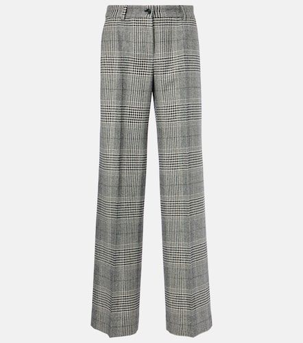 Pantaloni flared in lana e cashmere a quadri - Dolce&Gabbana - Modalova