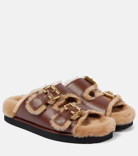 ChloÃ© Nil shearling-lined leather sandals - Chloe - Modalova