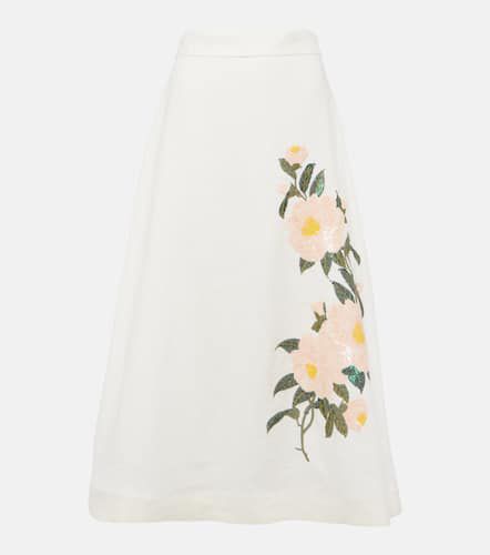 Natura embellished linen organza midi skirt - Zimmermann - Modalova