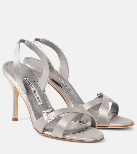 Ramisli embellished satin slingback sandals - Manolo Blahnik - Modalova