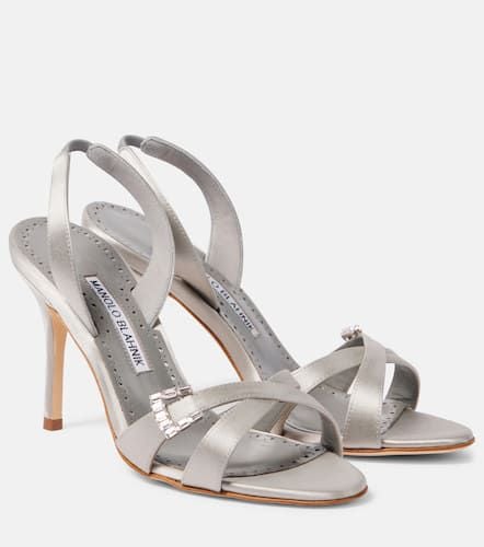 Ramisli embellished satin slingback sandals - Manolo Blahnik - Modalova