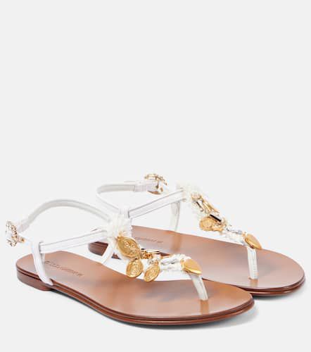 Embellished leather thong sandals - Dolce&Gabbana - Modalova