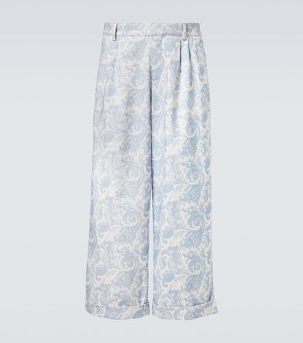 Pantaloni a gamba larga in misto cotone con stampa - Commas - Modalova