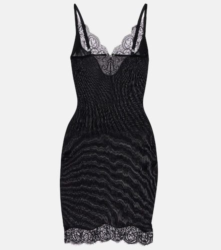 Abito sottoveste in jersey di seta con pizzo - Saint Laurent - Modalova