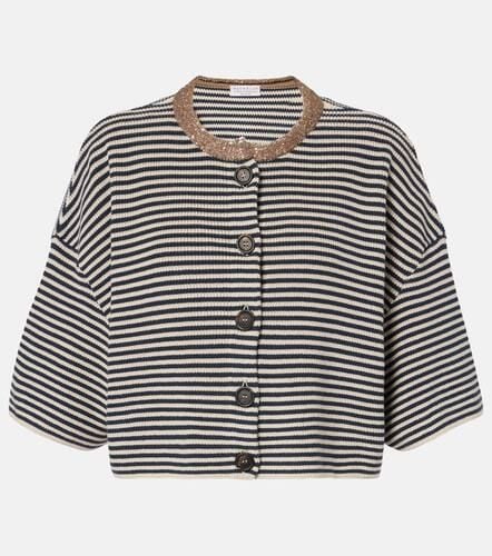 Monili striped cotton top - Brunello Cucinelli - Modalova