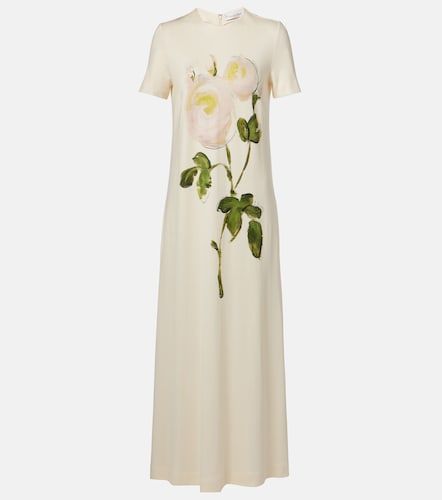 Abito lungo Painted Roses in jersey - Oscar de la Renta - Modalova