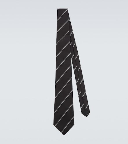 Corbata de sarga de seda a rayas - Saint Laurent - Modalova