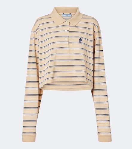 Polo de piqué de algodón a rayas con logo - Prada - Modalova