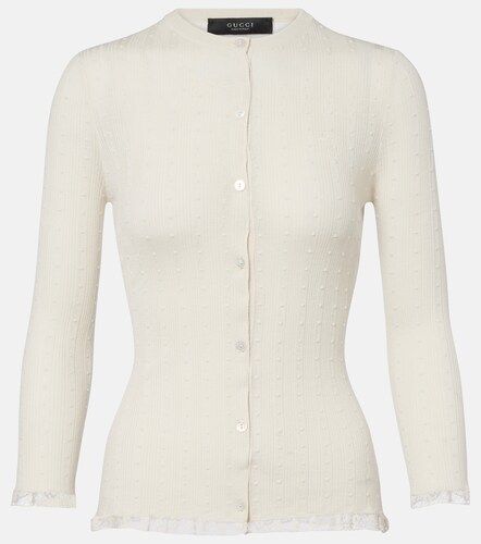 Gucci Cárdigan de lana con encaje - Gucci - Modalova