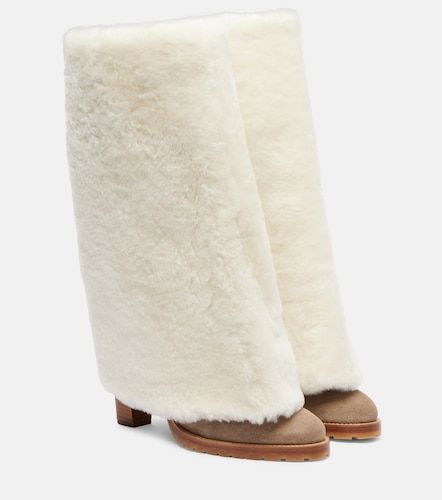 Stivali in shearling e suede - Yves Salomon - Modalova