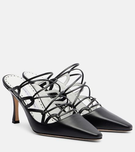 Mules Netas 90 de piel - Manolo Blahnik - Modalova