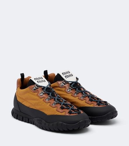 Miu Miu Leather-trimmed sneakers - Miu Miu - Modalova