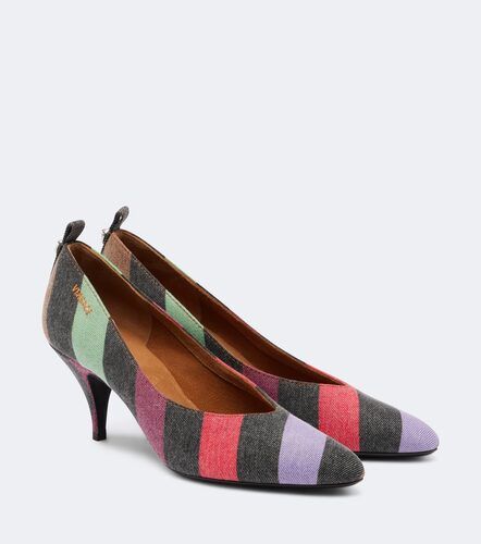 Versace Pumps Tina in denim a righe - Versace - Modalova