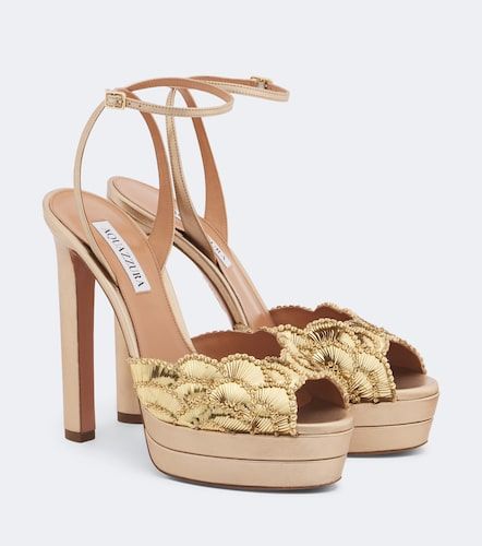 Ce Soir metallic leather platform sandals - Aquazzura - Modalova
