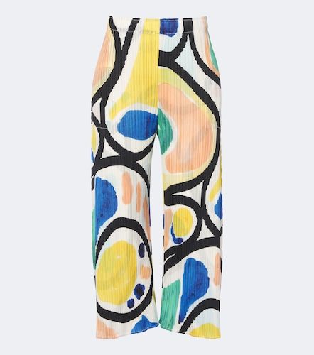 Roll pleated printed wide-leg pants - Pleats Please Issey Miyake - Modalova