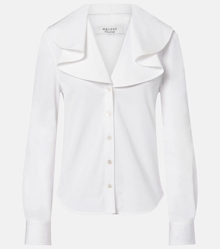 Camisa de popelín de algodón drapeada - McQueen - Modalova