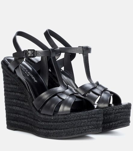 Espadrillas Tribute 130 in pelle con zeppa - Saint Laurent - Modalova
