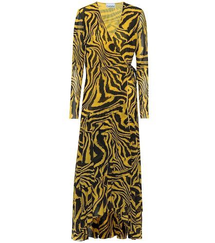 Vestido wrap de malla estampado - Ganni - Modalova