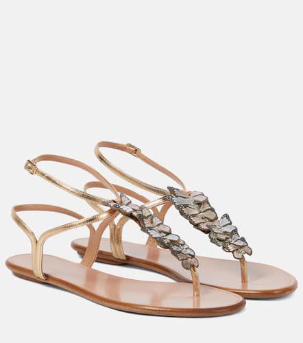 Papillon leather thong sandals - Aquazzura - Modalova