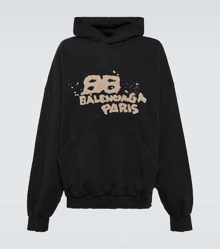 Logo cotton jersey hoodie - Balenciaga - Modalova