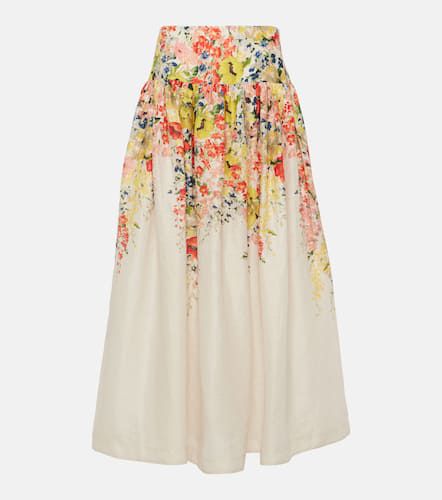 Falda larga Alight de lino floral - Zimmermann - Modalova