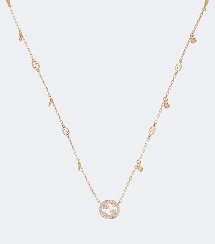 Collar Interlocking G de oro de 18 ct con diamantes - Gucci - Modalova