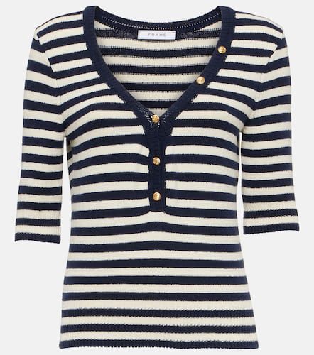 Striped cotton-blend jersey top - Frame - Modalova